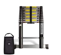 WORHAN® Echelle 3.2m Télescopique Pro Technologie Air Soft Close Aluminium Anodisé Solide Extensible avec Une Barre Stabilisatrice 320cm 1K3.2Air+Bag