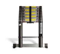 WORHAN® Echelle 3.2m Télescopique Pro Technologie Air Soft Close Aluminium Anodisé Solide Extensible avec Une Barre Stabilisatrice 320cm 1K3.2Air