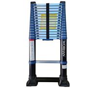 WORHAN Echelle 4.4m Télescopique Pro Aluminium STABILISATEUR RÉTRACTABLE Fonction Espacement Mural Intégrée Anodisé Solide Extensible avec Une Barre Stabilisatrice 440cm 1K4.4