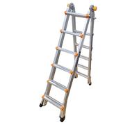 WORHAN Echelle de 562cm Aluminium Telescopique Charnière Rapide Extensible 5.62m Pliable Polyvalente Escabeau Robuste L6H