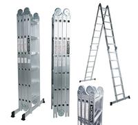 WORHAN Échelle de 6.7m Aluminium Multifonction Modèle de Grosse CHARNIÈRE Polyvalente Escabeau Multi-Usage ALU Modulable Pliable KS6.7