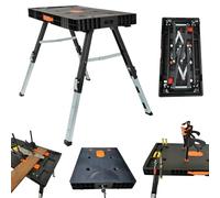 WORHAN Établi Multifonction 5 en 1 Pliable Planche à roulettes Plan de Travail Chevalet Sciage Table Plateforme Chariot Mécanicien Échafaudage Serre Joints Inclus WM501V