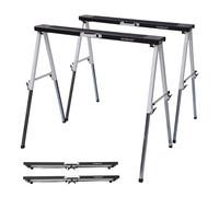 WORHAN Tréteaux Paire Robuste Stable (set de 2) Pieds Antidérapants Ajustables Réglage Rapide Chavalet Sciage Pliants Acier Galvanisé S150C