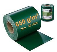 Workinghouse Brise-Vue PVC Grillage Rigide 650g/m² - 35m, Vert | Occultant, RAL 6005, Premium, résistant, avec clips