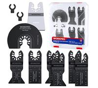 WORKPRO 10 Lames de Scie Oscillantes, Coffret des Accessoires d'Outil Multifonction Oscillant, Lame de Scie Universelle pour Bois, Clous, Métal, Plastique, etc