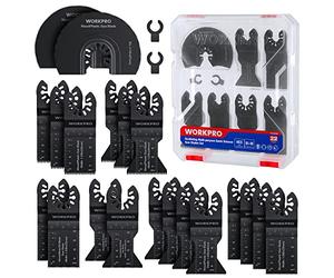 WORKPRO 22Pcs Lames de Scie Oscillantes | Coffret des Accessoires d'Outil Multifonction Oscillant, Lame de Scie Universelle pour Bois, Clous, Métal,Plastique, etc