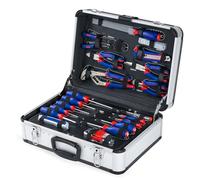 WORKPRO Caisse à Outils Complete Professionnelle avec Mallette en Aluminium, Boite à Outils Complete pour Réparation Dommestique ou de Travail 119 Pièces