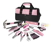 WORKPRO Caisse à Outils Pink Rose 106 Pièces, Boîte à Outils Rose avec Sac Durable Parfait pour Bricolage, Entretien Domestique