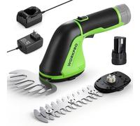 WORKPRO Cisaille à gazon sans fil 12 V, taille-haie et tondeuse à gazon électrique 2 en 1 avec batterie rechargeable de 2,0 Ah, chargeur rapide de 1 heure, taille-haie portable et léger pour pelouse