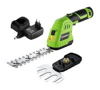 WORKPRO Cisaille Sculpte-Haie Electrique, Taille-Herbes sans Fil 12V, Taille Haie Batterie 2000mAh, avec 2 Lames, Cisaille à Gazon Léger pour Coupe, Elagage, Noir & Vert
