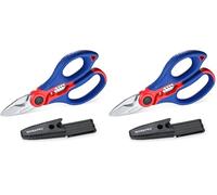 WORKPRO Ciseaux d'Electricien et Dénudeur de Câble 2 en 1 avec Etui (Lot de 2)