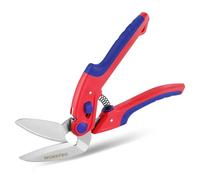WORKPRO Ciseaux Robustes de 250 mm, Ciseaux Coudés Polyvalents | Coupe-tapis à Lame Dentelée, Cisailles à Ressort en Acier Inoxydable pour Tissus, Cuir, Carton, Tapis