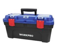 Workpro Coffre à outils 41 x 23 x 20,5 cm, PVC, noir bleu rouge