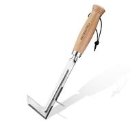 WORKPRO Désherbeur pour Fissures, Outil de Désherbage 30,5 cm | Acier Inoxydable, Manche en Bois, Spatule Désherbeuse en L pour Allées, Jardin, Terrasse, Pavés et Mousse