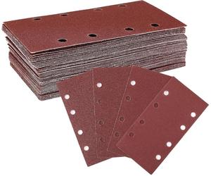 WORKPRO Feuilles abrasives, set de 100 pièces, grain 40/60/80/120 8 trous