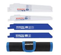 Lame de Scie Sabre 10-Piece WORKPRO, Jeu de 10 Lames de Scie Sabre BIM/HCS pour Bois et Métal avec Sac de Rangement