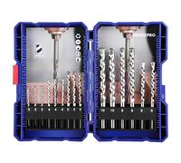 WORKPRO Jeu de 15 Forets Béton avec Boîte Ø3, 4, 5, 6, 8 et 10 mm Mèche à Béton Forets Set pour Brique, Maconnerie, Ciment