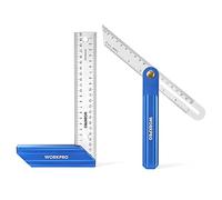 WORKPRO Jeu de 2 Equerres de Menuisier | Equerre 230 mm et Fausse Equerre 200 mm avec Lame en Acier Inoxydable et Manche en Alliage d'Alu