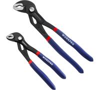 WORKPRO Jeu de 2 pinces multiprises, 180 mm et 250 mm avec réglage rapide, articulation coulissante, grand espace de serrage et poignée antidérapante