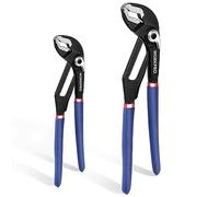 WORKPRO Jeu de 2 Pinces Multiprises à Serrage Rapide 200/250 mm | En Acier Cr-V avec Ouverture Réglable Rapide, Poignées Antidérapantes et Capacité de Serrage Polyvalente