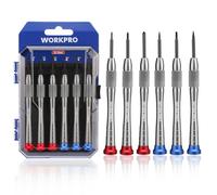 WORKPRO Jeu de 6 Tournevis de Précision en Alliage d’Aluminium | Tournevis Lunettes avec Pointe Magnétique et Poignée Antidérapante pour Réparation Lunettes, Montre, Téléphone Portable