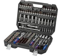 WORKPRO Jeu de clés à douille, de clés à cliquet et de clés à rainure en acier chrome-vanadium, outils mécaniques automobiles professionnels avec boîte rigide de 172 pièces