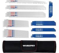 WORKPRO Jeu de lames de scie 32 pièces pour bois métal plastique avec sac à main