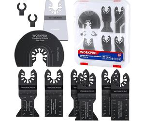WORKPRO Jeu de lames de scie oscillantes 10 pièces Kit d'accessoires pour outils multifonctions