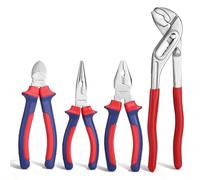 WORKPRO Set de pinces pour le ménage, jeu de 4 pinces, pince combinée pointue pince coupante diagonale pince à pompe à eau, pour les bricoleurs et les professionnels