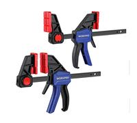 WORKPRO Jeu de Serre-joints Rapide 2 Pièces en Acier et Nylon Renforcé pour une Fixation Précise, Largeur de Serrage 152 mm, Force de Serrage Maximale 136 kg,Plage d'Etirement 175-335 mm