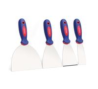 WORKPRO Jeu de Spatules en Acier Inoxydable Couteau à Enduire 4 Pièces