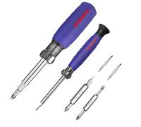 WORKPRO Jeu Multi-Embouts en Acier S2 | Tournevis de Précision 4 en 1 et Modèle 6 en 1 avec Embout Réversible (Cruciforme/Plat), 2 Tailles à Écrou
