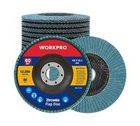 WORKPRO Lot de 10 Disques Abrasifs à Lamelles 125 mm, Grain 60, Disque à Meuler en Alumine de Qualité Supérieure pour Enlever Ebavure, Rouille, Polissage, Finition