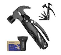 Marteau Multifonction 12 en 1 avec Sac WORKPRO, Outil Multifonction avec Structure Autoverrouillee, Pince Multifonction en Acier Inoxydable, Multitool Couteau pour Exterieur, Camping, Reparation