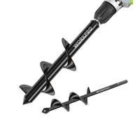 WORKPRO Mèche Jardin Tarière 2 Pièces, Forets de Jardin en Spirale | Ø 80 et Ø 40 mm, Outil de Plantation Pratique pour Faire Rapidement Trou et Planter des Fleurs Arbres Arbustes