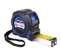WORKPRO Metre Ruban 5 M Professionnel, Mètre Ruban en Acier | Double Frein Mètre Ruban, Crochet Magnétique Noir, Revêtement en Nylon de 27 mm, Mesure Précise pour Ingénieur