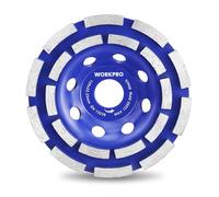 WORKPRO Meule Diamant Béton 125 mm Double Rangée 20 Segments, Épaisseur 5,5 mm, Disque de Meulage Enlèvement Rapide Béton Pierre Granit, Faible Vibration, Compatible Meuleuse Angle