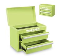 WORKPRO Mini Boîte à Outils en Métal | 2 Tiroirs et 1 Rangement Supérieur 27,5 x 15 x 20,8 cm, Portable Boîte à Outils pour Usage Quotidien