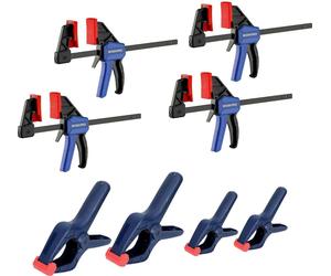 WORKPRO Mini serre-joint à une main et serre-joint à ressort, 8 pièces, pour le travail du bois