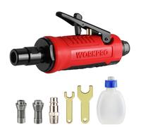 WORKPRO Outil Rotatif à Air Comprimé 1/4" (6,3mm), Meuleuse Droite Pneumatique Professionnelle pour Métal, Bois, Plastique, Vitesse de Rotation: 25000 tr/min