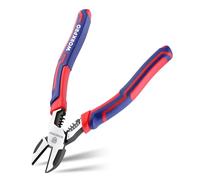 WORKPRO Pince Coupante Diagonale en Cr-V 2 en 1 196mm | Fonction de Coupe et de Dénudage, avec Poignée Bi Matière pour Usage Domestique ou Electricien