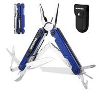 WORKPRO Pince Multifonction en Acier Inoxydable 18 en 1, Outil Multifonction avec Sac, Multitool Couteau Scie Tournevis Ouvre-Boîte pour Extérieur, Camping, Randonnée, Réparation (Bleu)