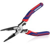 WORKPRO Pince Multifonctionnelle à Bec Long en Cr-V - Maintenir, Dénuder, Couper, Sertir, Serrer, Enroulement - Pour Usage Domestique ou Electricien