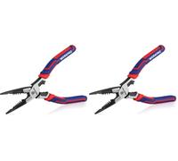 WORKPRO Pince Multifonctionnelle à Bec Long en Cr-V - Maintenir, Dénuder, Couper, Sertir, Serrer, Enroulement - Pour Usage Domestique ou Electricien (Lot de 2)