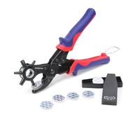 Pince Perforatrice avec 6 Tailles de Poincon Interchangeables WORKPRO pour Tissu, Ceinture en Cuir, Sac, Plastique, Papier