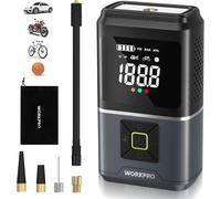 Compresseur A Air Portatif 7,2 V Workpro, Gonfleur Pneu Voiture Avec Batterie 2500 Mah, Gonfleur Electrique 150psi(10,3bar) 4 Modes De Gonflage Pour Pneus De Voiture Velo Ballon Moto Matelas Gonflable