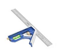 WORKPRO Règle d'angle de Combinaison, Equerre à Combinaison 300mm | Équerre Combinée avec Niveau à Bulle et Tire-Lignes Pratique, Idéal pour Mesure, Marquage