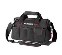 WORKPRO Sac à Outil avec Multi Poches et Grande Capacité de 30*18*20CM, Sac Porte-Outils avec Bandoulière Réglable pour Electricien, Bricoleur