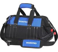 WORKPRO Sacoche à outils d'électricien étanche 40CM 600D Polyester Noir Bleu