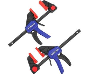 WORKPRO Serre-joint à une main 2 en 1 150mm de portée 68kg de force de serrage bleu